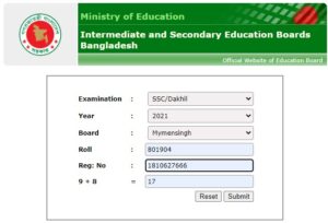 SSC result Mymensingh board 2022