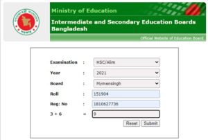 HSC result Mymensingh board