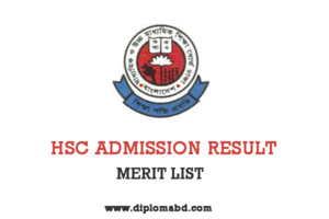 HSC admission result merit list